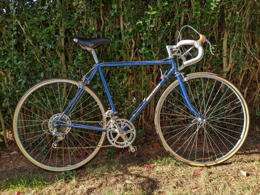 A blue Nishiki Olympic 12 with original components