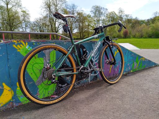 Rear view of drop bar conversion of 2009 Kona Caldera