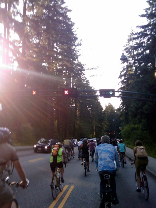 Critical Mass on the approach to Lions Gate Bridge